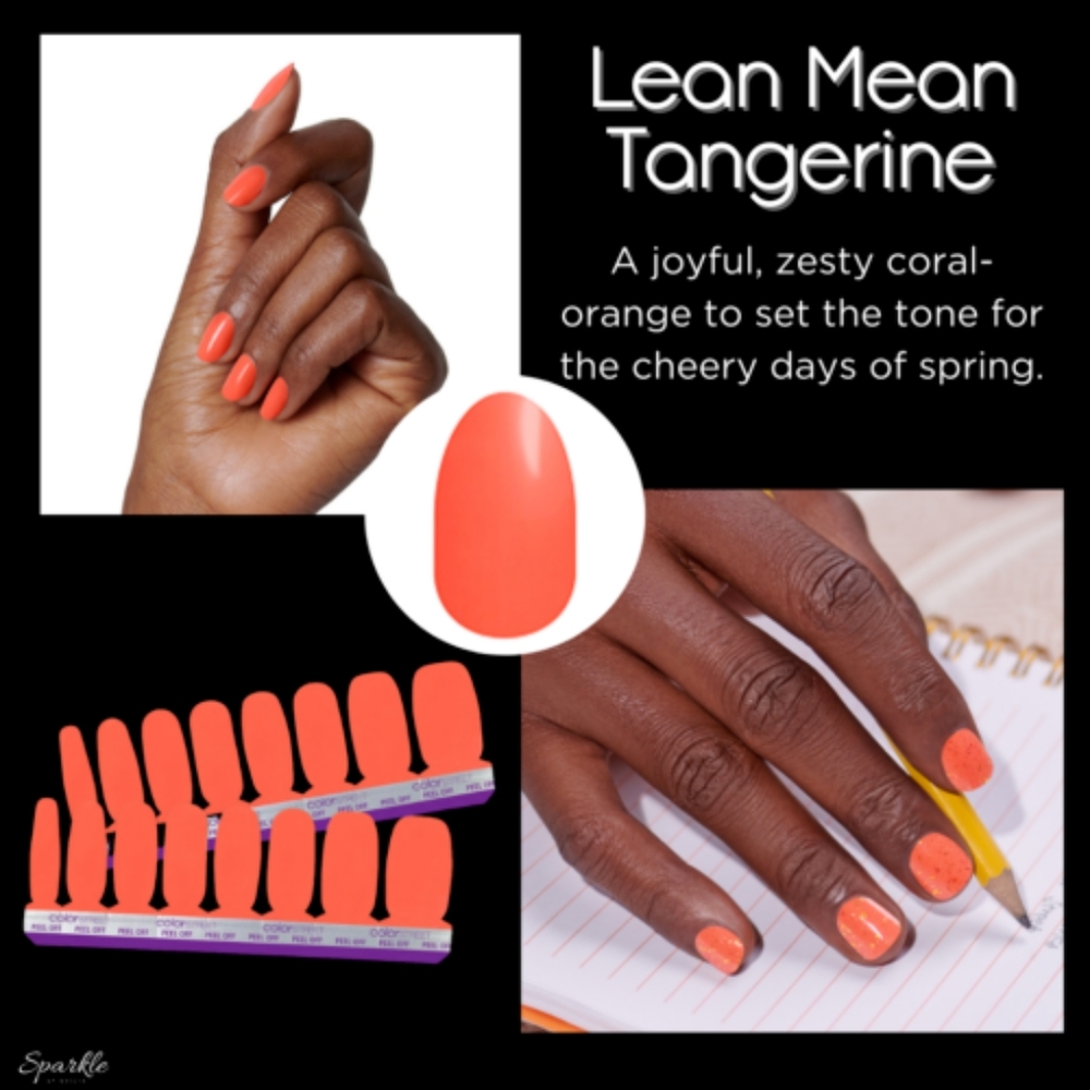 Color Street Lean mean Tangerine nail strips